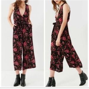 Urban Outfitters Floral Jumpsuit in Black and Pink